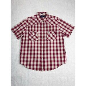 American Eagle Western Shirt Mens Medium Pearl Snap Buttons Short Sleeve